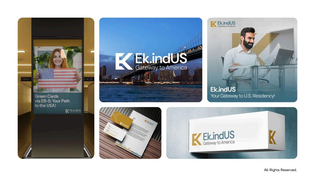 Ek.indUS immigration services brand identity by Musaib Mir